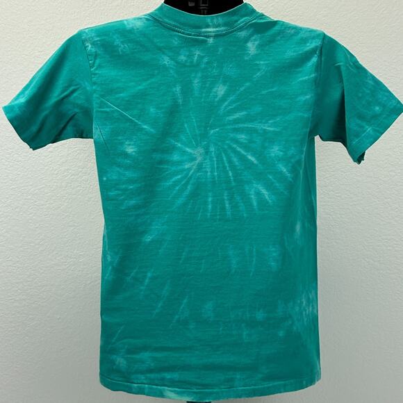 Vintage 80s Horse Equestrian T Shirt Dressage Made In USA Tie Dye Green S Small - Picture 3 of 7